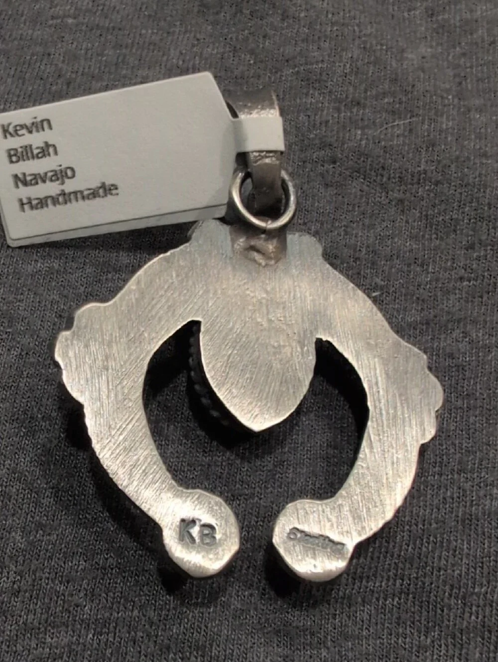 S.S. Golden Hills Turquoise Silver Cast Pendant Necklace By Kevin Billah - Picture 3 of 3